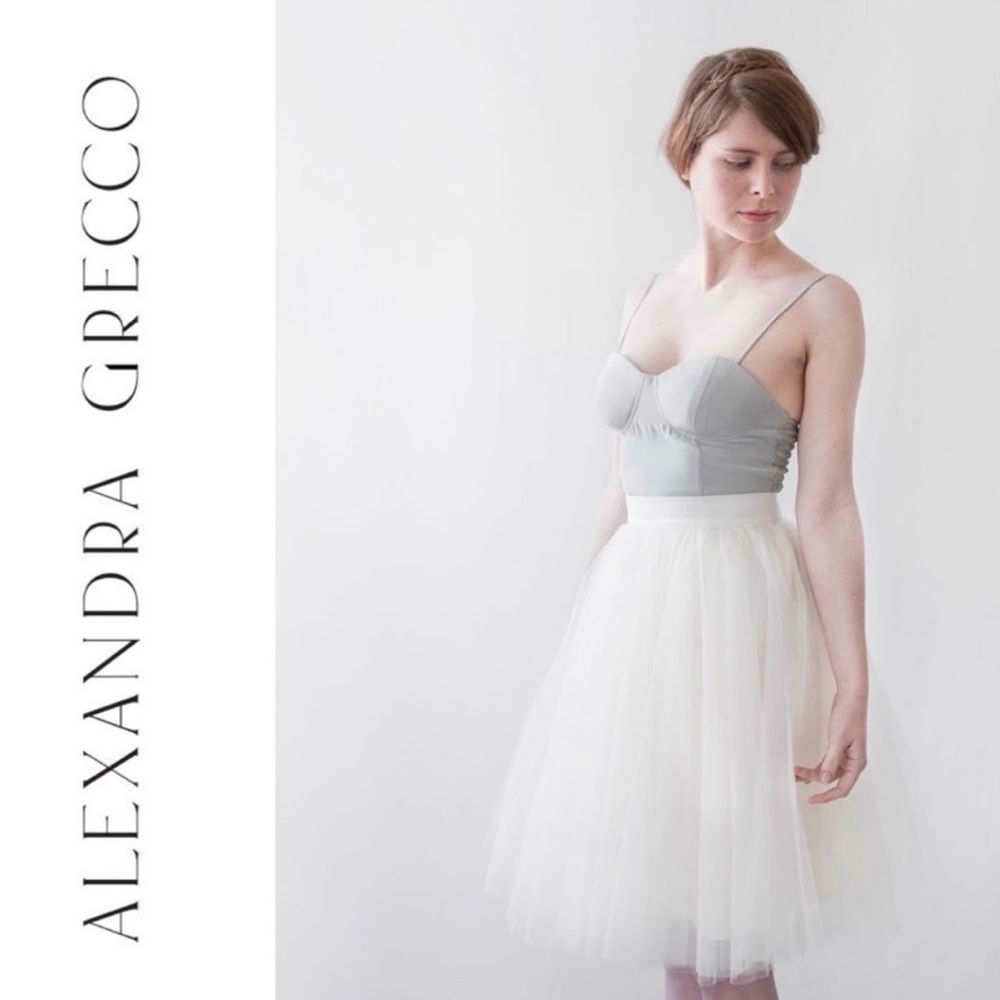 Anthropologie Alexandra Grecco Ivory Gretta Tulle Skirt, Size 8 NWOT